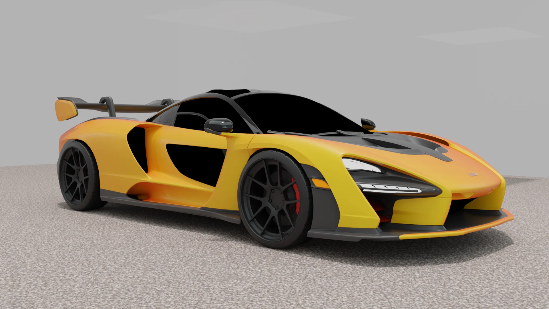 Yellow sports car Blender render